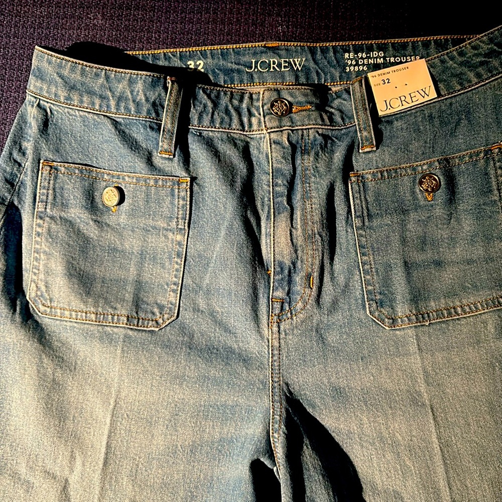J Crew “sailor style” front patch pockets jeans. Size 32 NWT